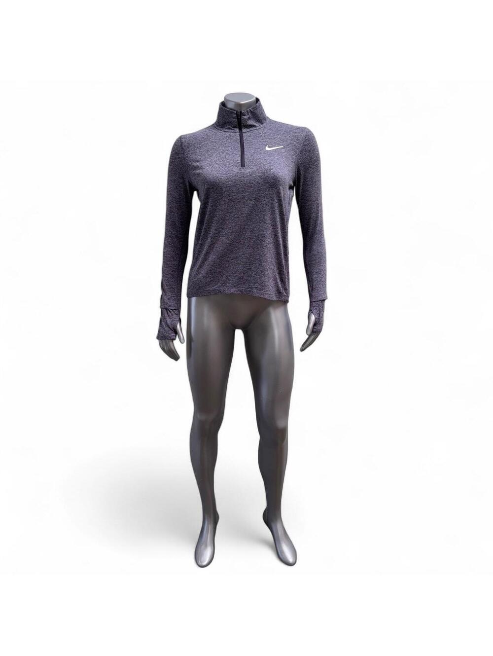 Nike Women's Heather Purple Quarter-Zip Running Long Sleeve (Small) | Dri-Fit